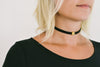 Black strap choker necklace with a gold round bead, gift for her - shani-adi-jewerly