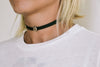 Black choker necklace for women with silver round bead - shani-adi-jewerly