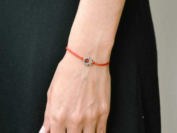 Silver Hamsa charm bead, red bracelet, Kabbalah bracelet - shani-adi-jewerly