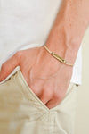 Courage bracelet for men, beige cord - shani-adi-jewerly