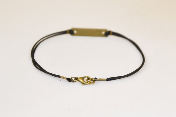 Courage bracelet for men, black cord - shani-adi-jewerly