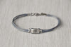 Gray bracelet for men with silver square bead - shani-adi-jewerly