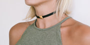 Choker necklace with a gold pyramid bead - shani-adi-jewerly