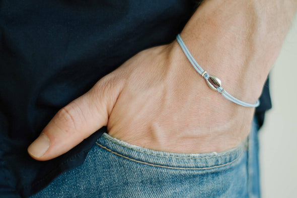 Men's bracelet with silver shell charm - shani-adi-jewerly