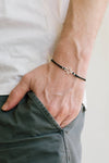 Men's bracelet with silver outline cross pendant - shani-adi-jewerly