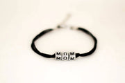 Mom bracelet, silver letters beads bracelet, mothers day gift - shani-adi-jewerly