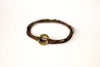 Believe wrapped bracelet for men, bronze charm brown cord - shani-adi-jewerly