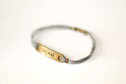Bronze Dream bracelet for men, gray cord - shani-adi-jewerly