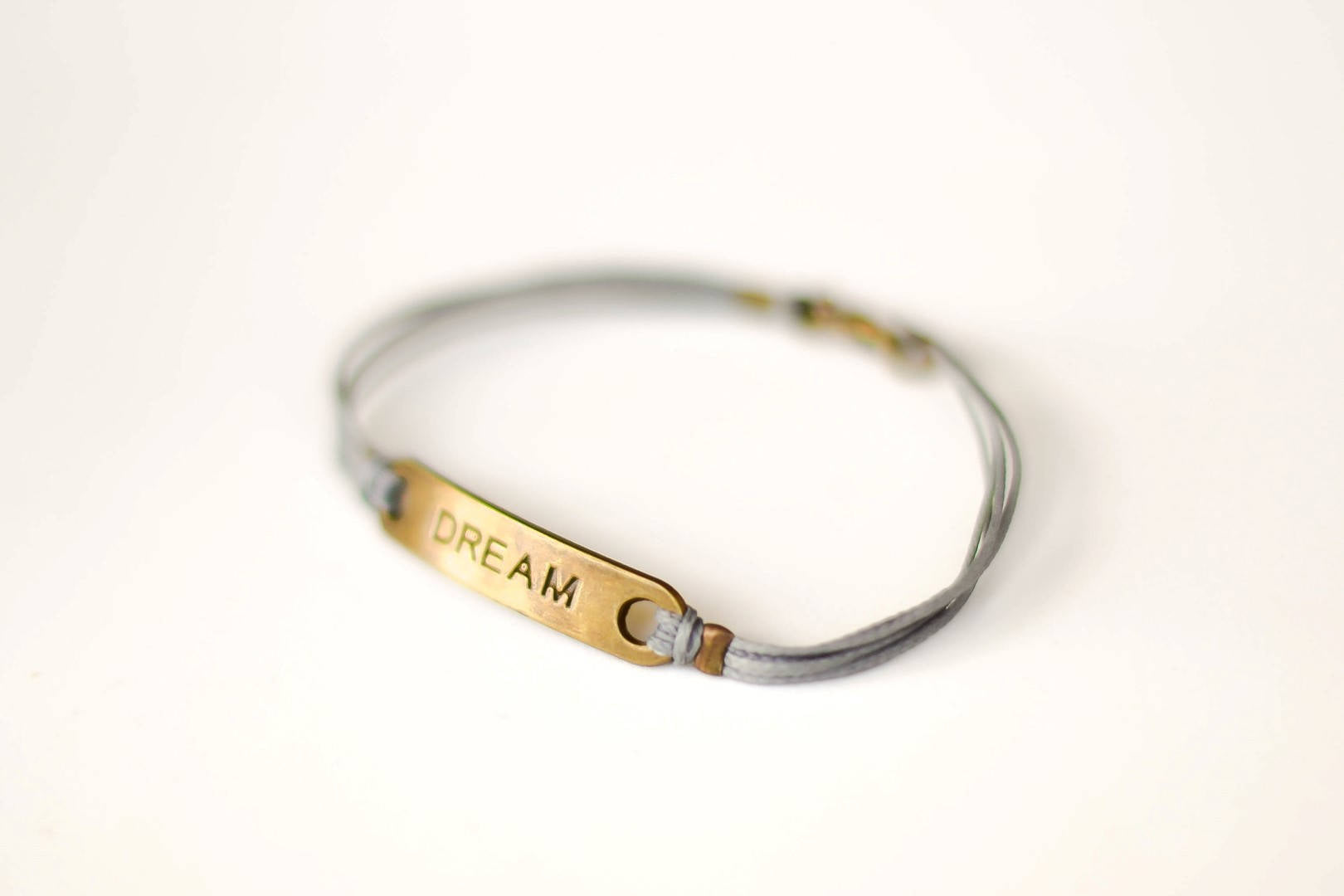 Bronze Dream bracelet for men, gray cord - shani-adi-jewerly