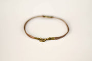 Bronze circle Believe bracelet for men, brown cord, Karma bracelet, fathers gift for him - shani-adi-jewerly
