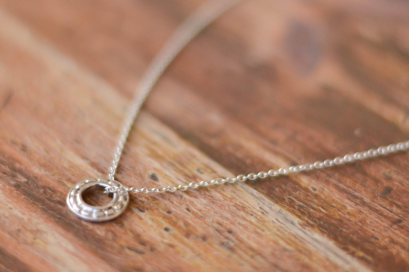 Stainless steel chain necklace for men, circle pendant - shani-adi-jewerly