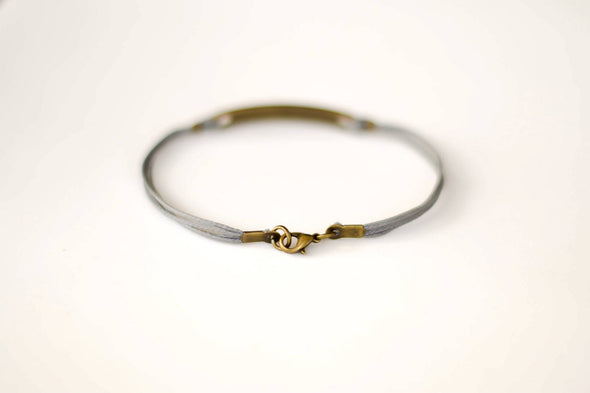 Bronze Dream bracelet for men, gray cord - shani-adi-jewerly