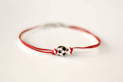Red and white soccer bracelet for men - shani-adi-jewerly