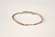 Customised name bracelet for men, brown cord, John bracelet - shani-adi-jewerly