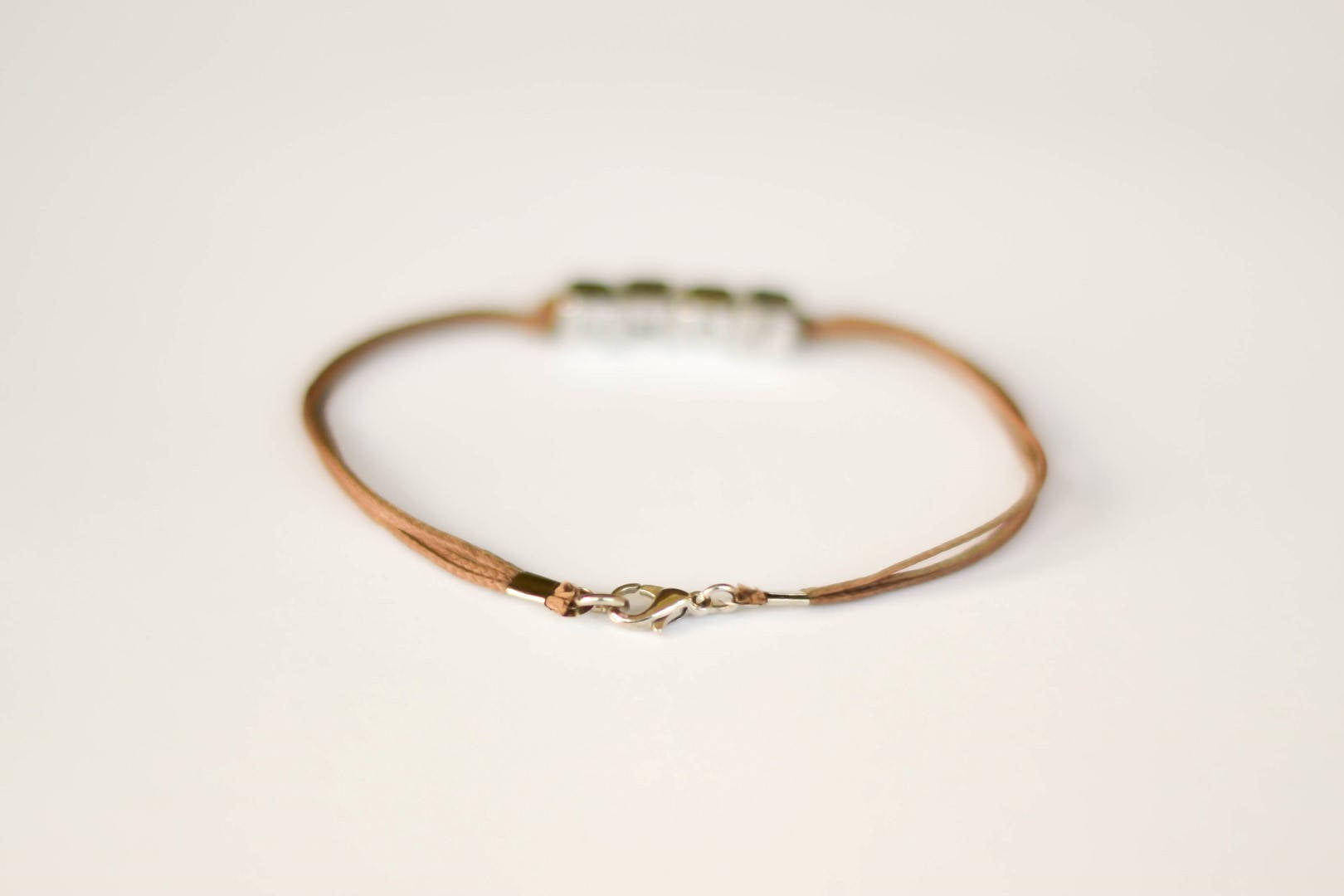Customised name bracelet for men, brown cord, John bracelet - shani-adi-jewerly