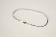 Silver cross anklet for men, gray cord, Valentine's day gift for him - shani-adi-jewerly