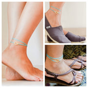 Gold hamsa wrapped anklet - shani-adi-jewerly