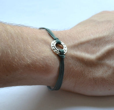 Karma bracelet for men, blue cord - shani-adi-jewerly
