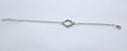 stainless steel chain bracelet with a silver plated hamsa charm for women - shani-adi-jewerly