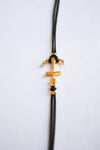 Black cord bracelet with gold plated anchor charm - shani-adi-jewerly