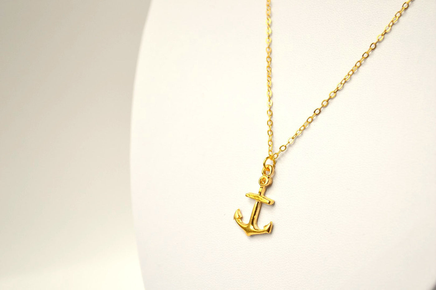 Roberto Coin Tiny Treasures 18k White Gold Diamond Anchor Necklace –  Springer's