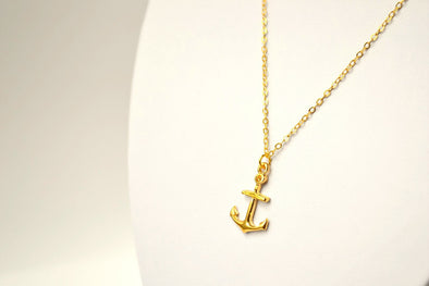 Women's gold anchor necklace - shani-adi-jewerly