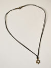Bronze Star of David necklace for men, black cord - shani-adi-jewerly