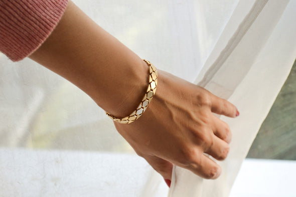 Gold chunky bracelet for women - shani-adi-jewerly