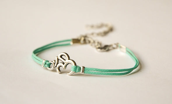 Sanskrit om ankle bracelet, turquoise anklet, silver Yoga jewelry - shani-adi-jewerly