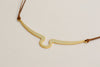 Brown cord necklace with 24k gold plated abstract pendant - shani-adi-jewerly