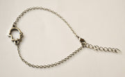 Stainless steel chain anklet with silver plated Hamsa charm - shani-adi-jewerly