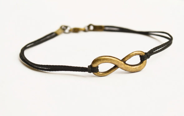 Infinity bracelet for men, black cord - shani-adi-jewerly