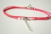 Om wrap anklet, pink cord - shani-adi-jewerly