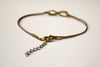 Delicate brown cord anklet with bronze infinity charm - shani-adi-jewerly