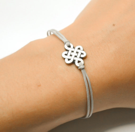 Yoga bracelet with a silver endless knot charm - shani-adi-jewerly