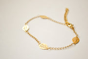 Dainty gold leaves chain bracelet - shani-adi-jewerly
