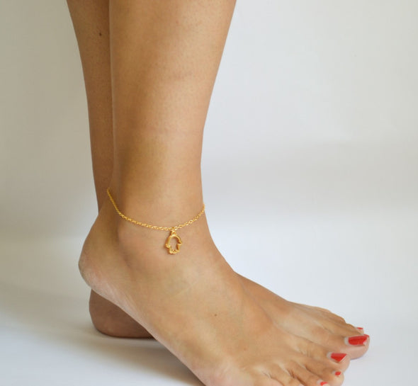 Women's gold chain Hamsa anklet - shani-adi-jewerly