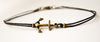 Men's bracelet with a bronze anchor charm, black cord - shani-adi-jewerly