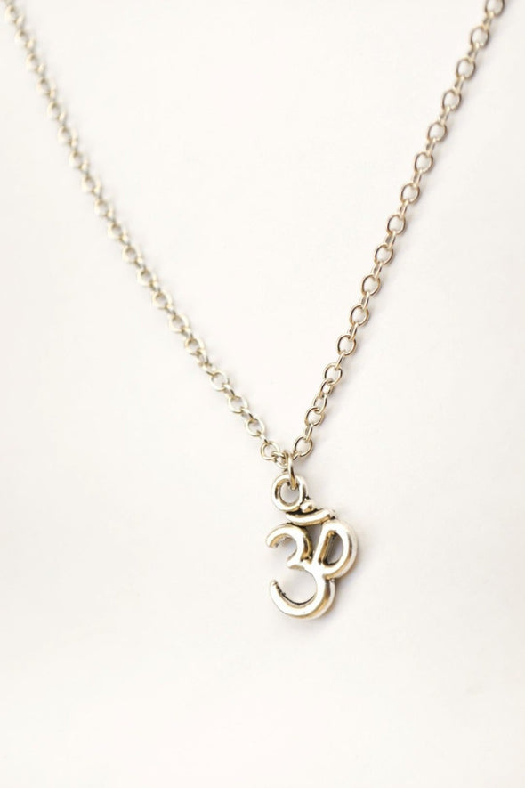 Silver Om charm women's necklace, stainless steel - shani-adi-jewerly