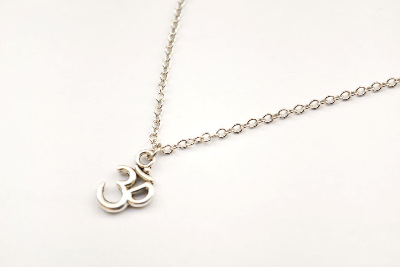 Silver Om charm women's necklace, stainless steel - shani-adi-jewerly