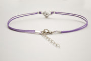 Purple bracelet with Tibetan silver Om charm - shani-adi-jewerly