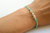 Silver Nuggets bracelet, turquoise cord - shani-adi-jewerly