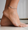 Silver nuggets anklet, gray cord - shani-adi-jewerly