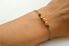 Brown cord gold nuggets bracelet - shani-adi-jewerly