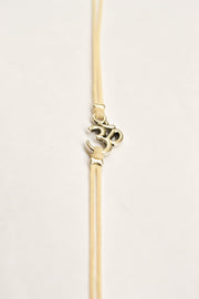 Silver Om bracelet, wrapped ohm bracelet, yoga jewelry, hindu synbol - shani-adi-jewerly