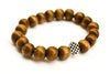 Silver Infinity bracelet with wood beads for men - shani-adi-jewerly