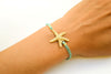 Turquoise cord bracelet with a gold sea star charm - shani-adi-jewerly