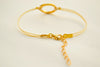 Karma bracelet for women, gold circle and beige cord, yoga jewelry - shani-adi-jewerly