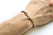 Infinity bracelet for men, black cord - shani-adi-jewerly