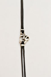 Men's bracelet with Tibetan silver Om charm - shani-adi-jewerly